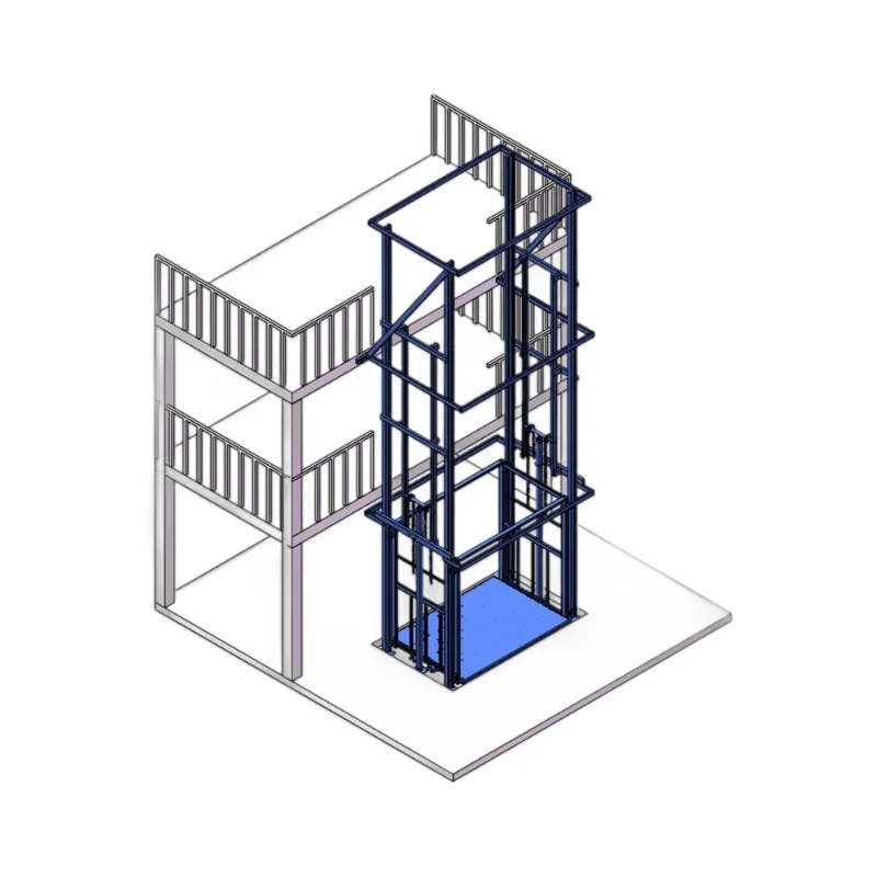 مصعد شحن كبير منصة رفع شحن هيدروليكية كبيرة الحجم مكونة من 5 طبقات #3