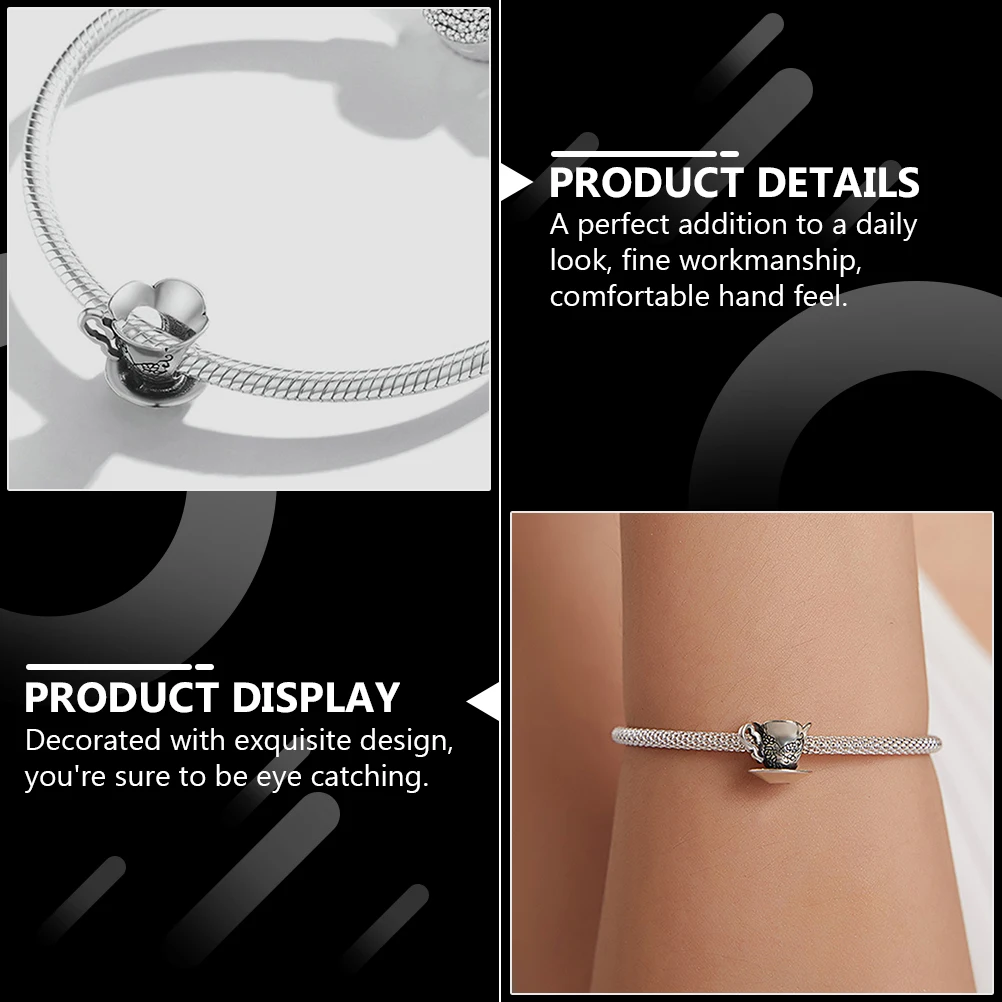 1pc Pure Silver Bead Bracelet Elegant Delicate Women'S Bangle Festival Hand Jewelry Pattern Chain Gift Stylish Wrist Decoration