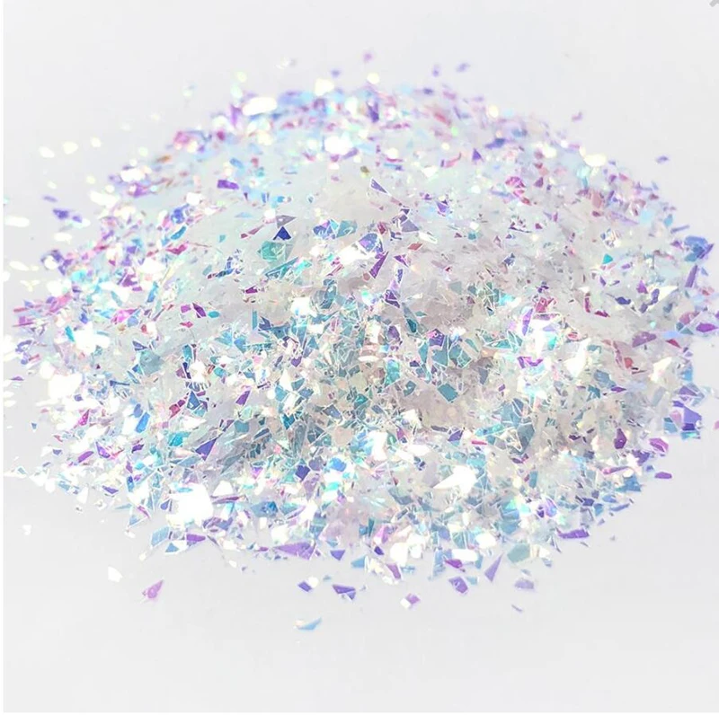 

Iridescent glitter flakes 50g/bag Aurora Shattered Glass Glitter rainbow Flakes Nail Chunky Glitter Flakes, Resin glitter