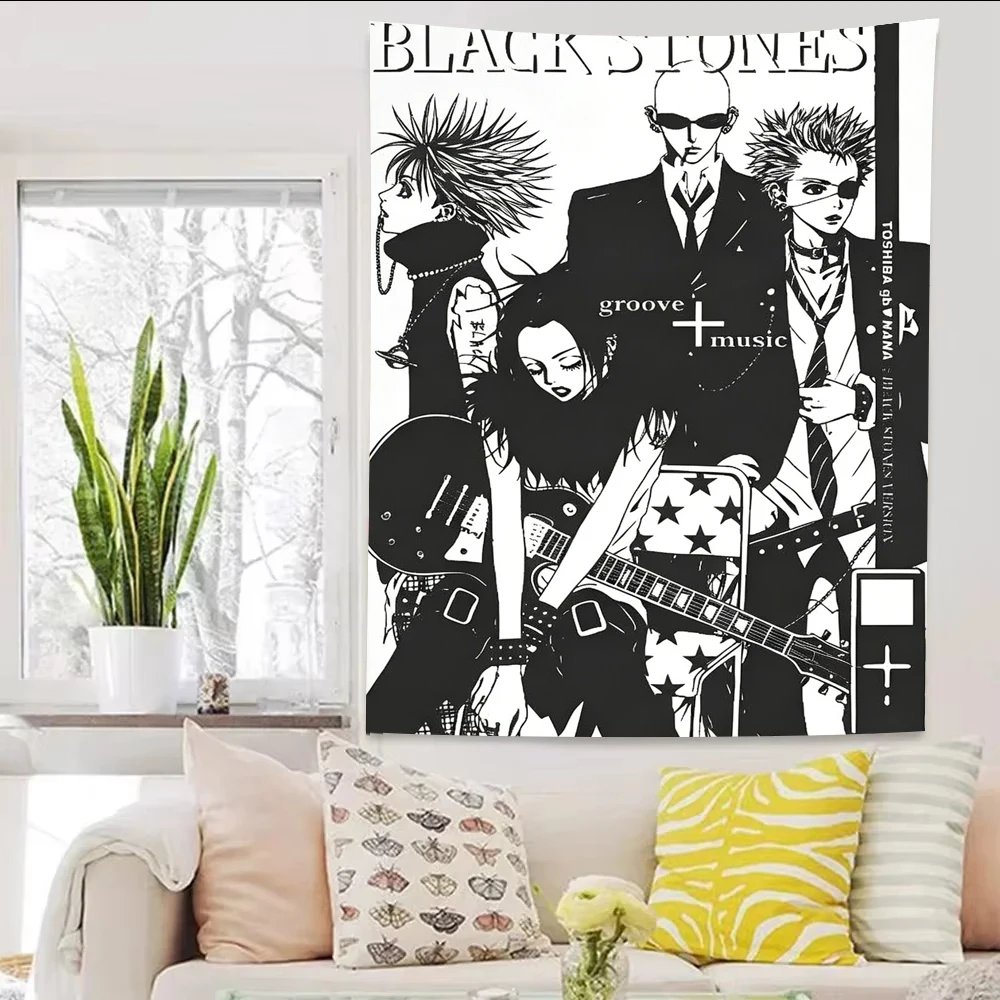 1 Stück Japanischer Klassischer Anime NANA High School Anime Wandteppich Coole Raumdekoration Hintergrundstoff für Schlafzimmer Studentenwohnheim Fans