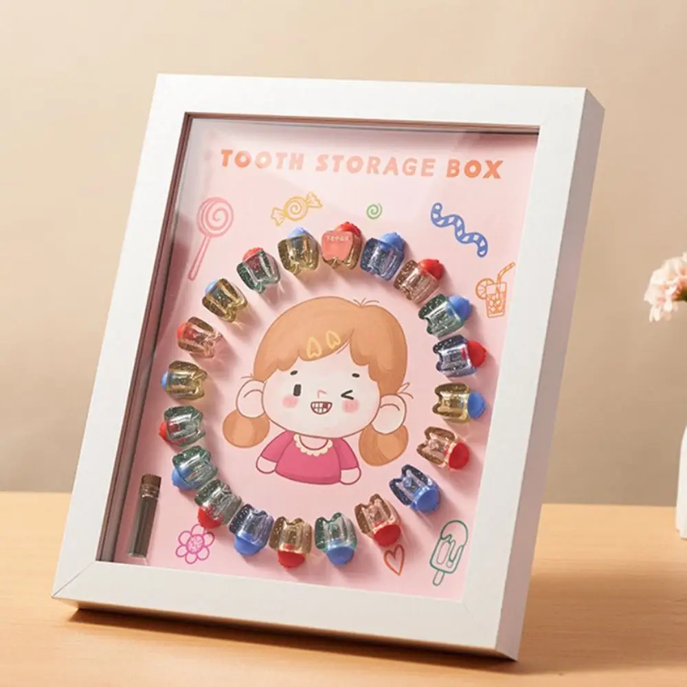 Photo Frame Crystal Tooth House Birthday And Shower Gift Teeth Storage Box Tooth Collection Case Tooth Container Baby Tooth Box