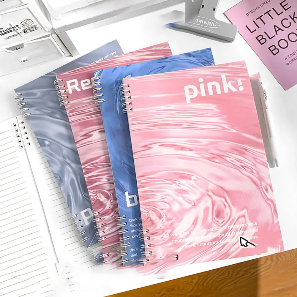 B5 Water Ripple Notebook Ins Style Spiral Coil Horizontal Line Book Diary Sketch Book Hand Ledger Notepad Students Stationery