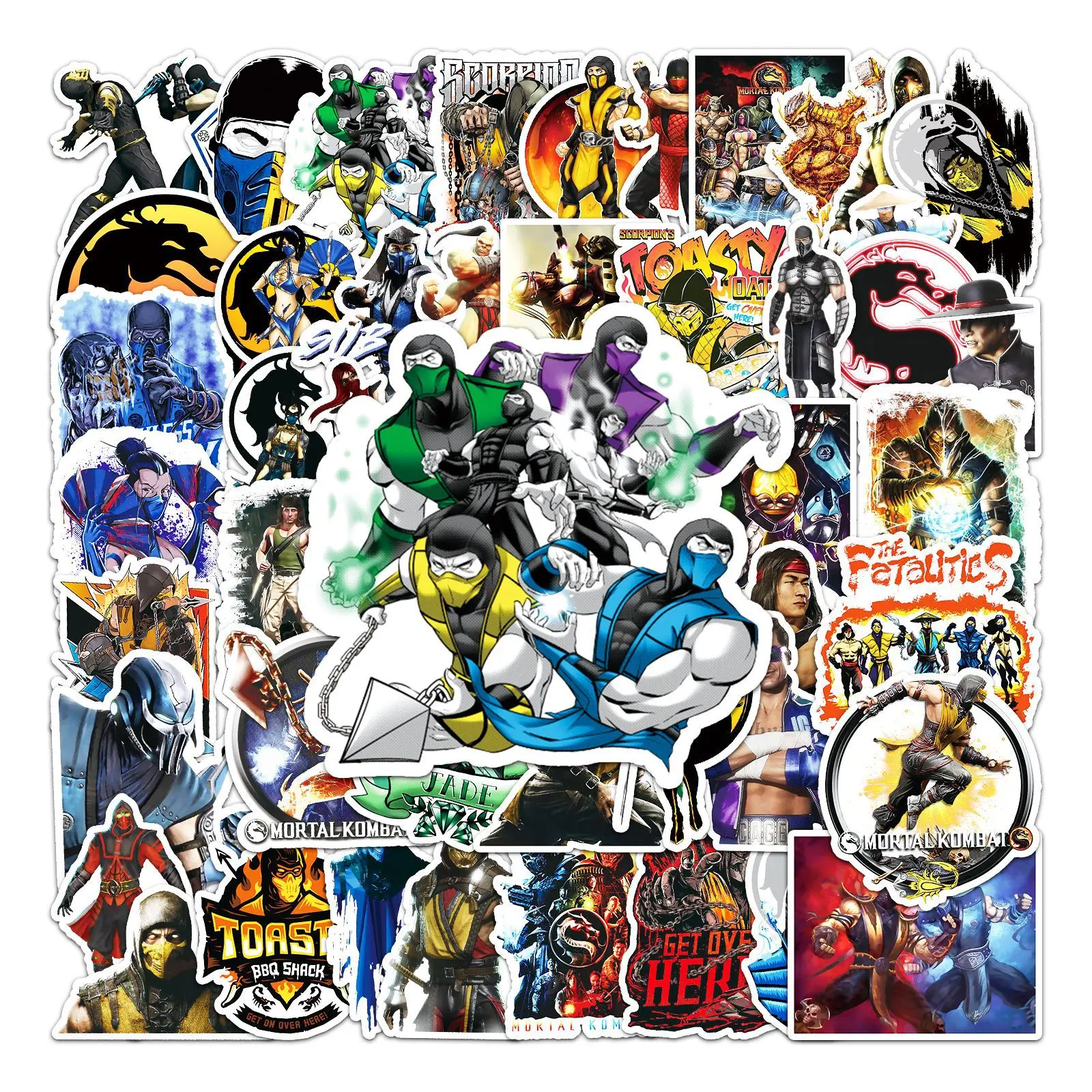50 Pegatinas de Mortal Kombat, Pegatinas de Graffiti, Pegatinas DIY para Diario, Funda de Teléfono, Álbum de Recortes Hecho a Mano, Pegatinas Estéticas