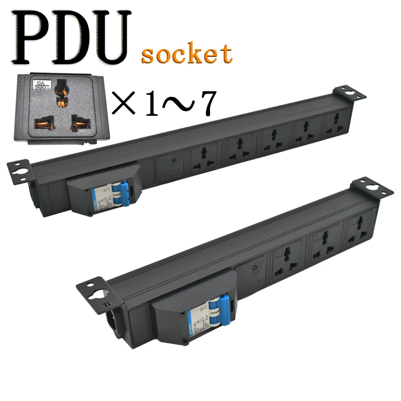 PDU power strip network cabinet rack 10A universal socket C14 port link16A air switch 1-7AC withSurge protection wireless socket