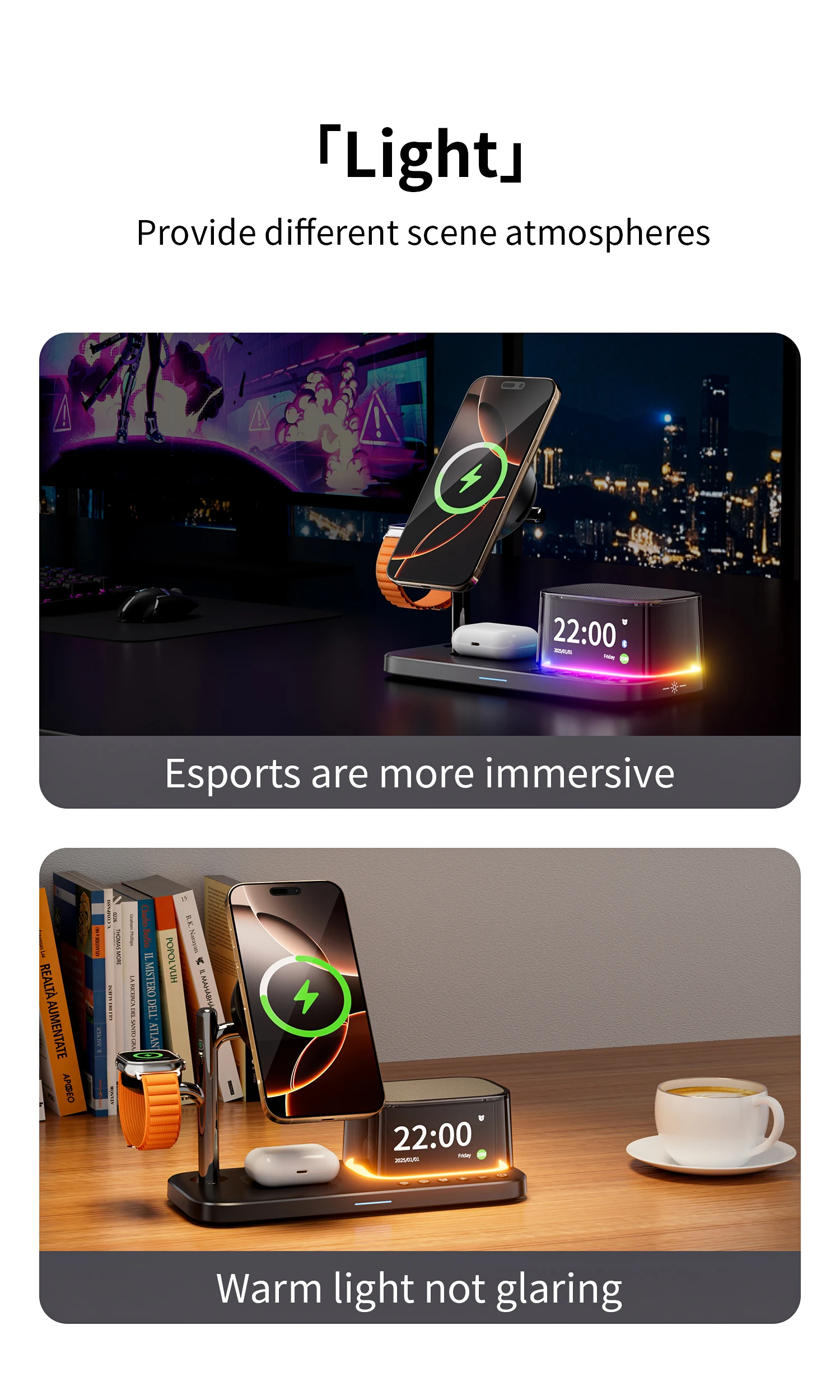 Qi2 25W ICE-Kühlung Magnetisches Kabelloses Ladegerät Bluetooth-Lautsprecher für iPhone 17 Samsung S26 Apple Galaxy Watch 2-8 Schnelles Laden – Detail 12