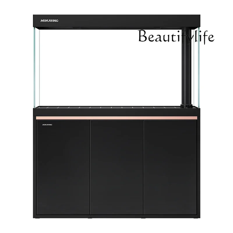 a Living room household light luxury large bottom filter fish tank small and medium light luxury ecological aquarium