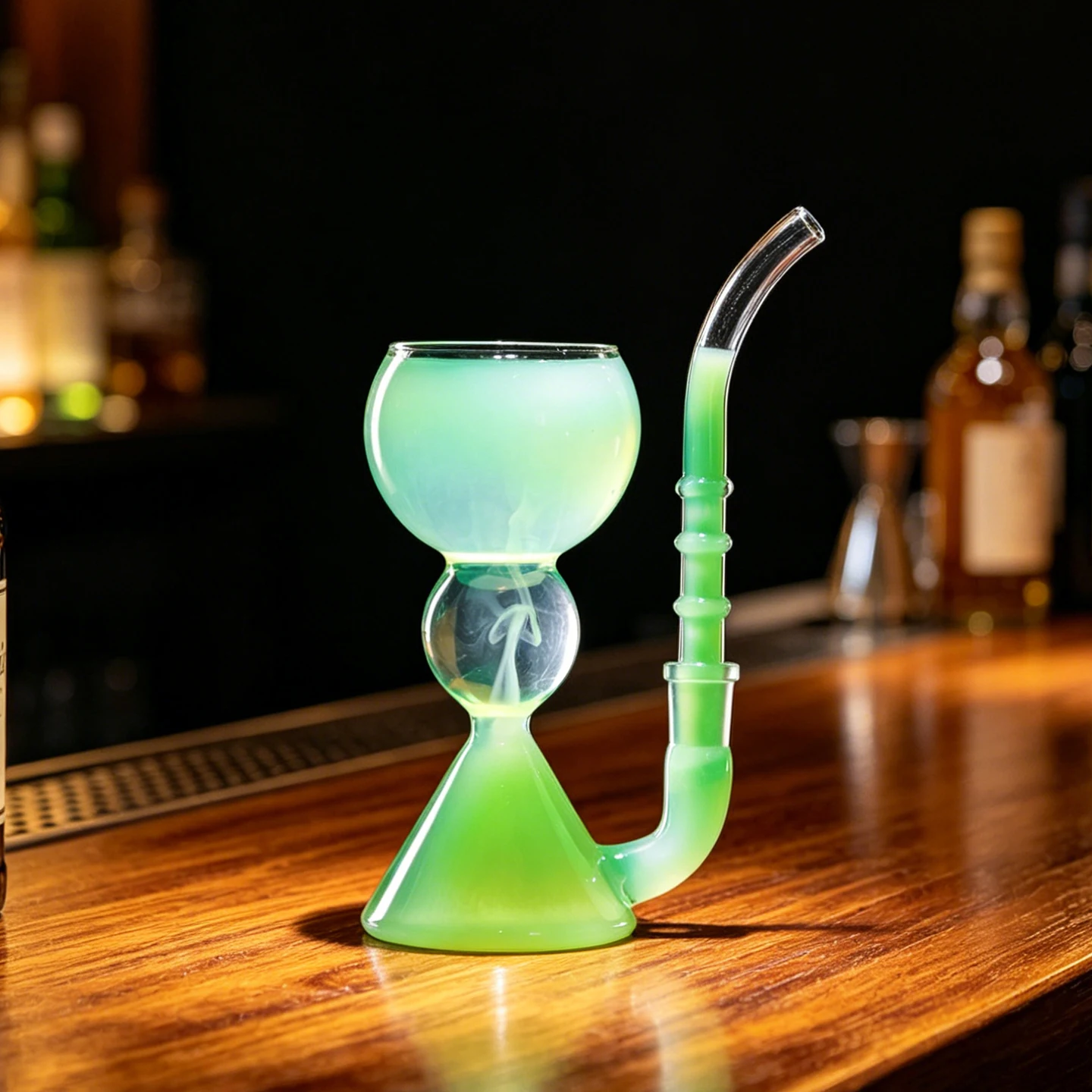 Inmeet Absinthe Glass/Glass Cup with Straw/Cocktail Glass/High Borosilicate Heat-Resistant Glass Cup