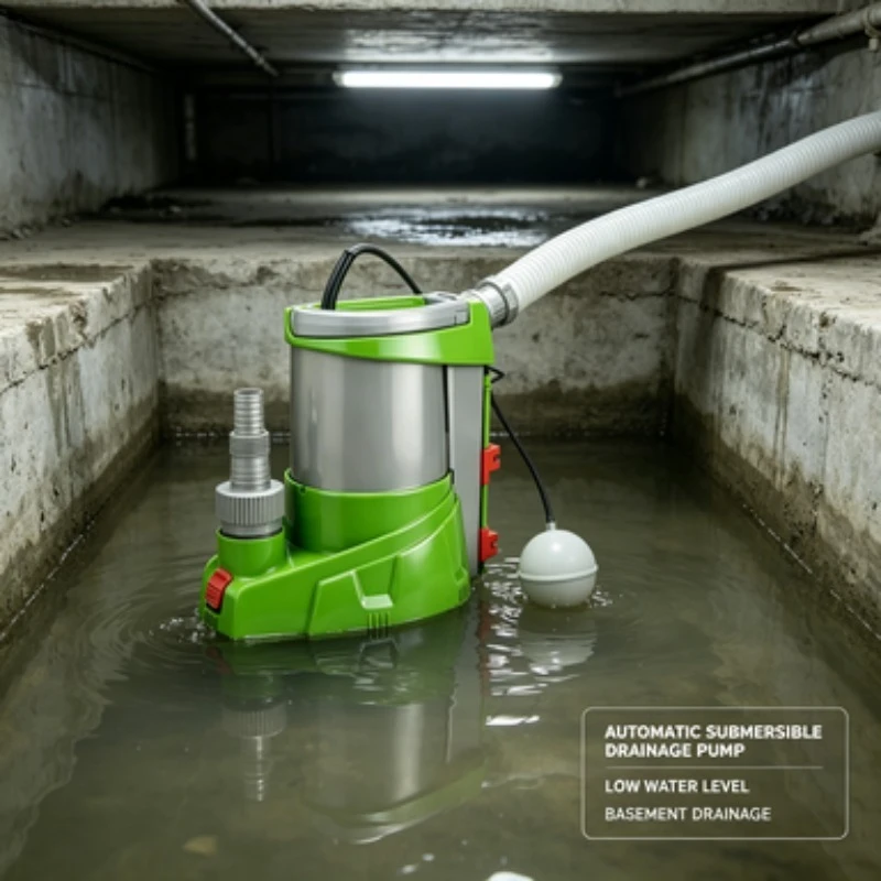Low Water Level Submersible Pump Automatic Drainage Pump Basement Rainwater Sewage Water Pump 400W