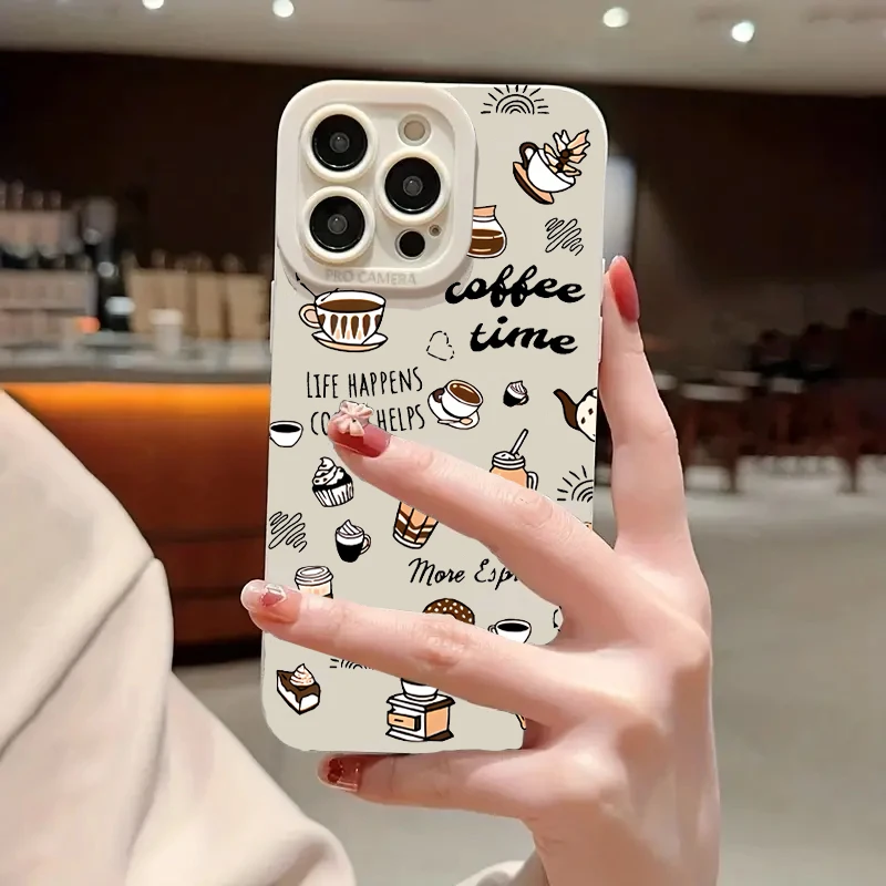 Drink Pattern Print Phone Case For Samsung S24 Ultra Cases Galaxy S23 FE S22 Plus S21 A15 A35 A55 A14 A34 A54 A33 A53 A52S Cover