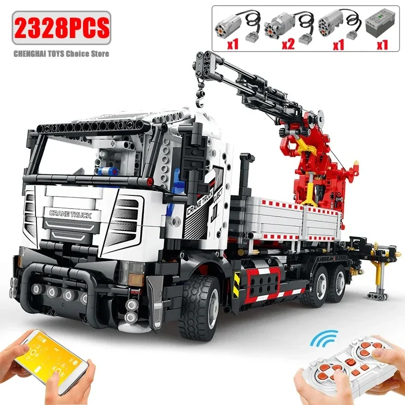 

2178PCS Kids Building Blocks Multifunctional Crane Truck Remote Control Engineering Vehicle RC Car Bricks Toys Birthday Gifts