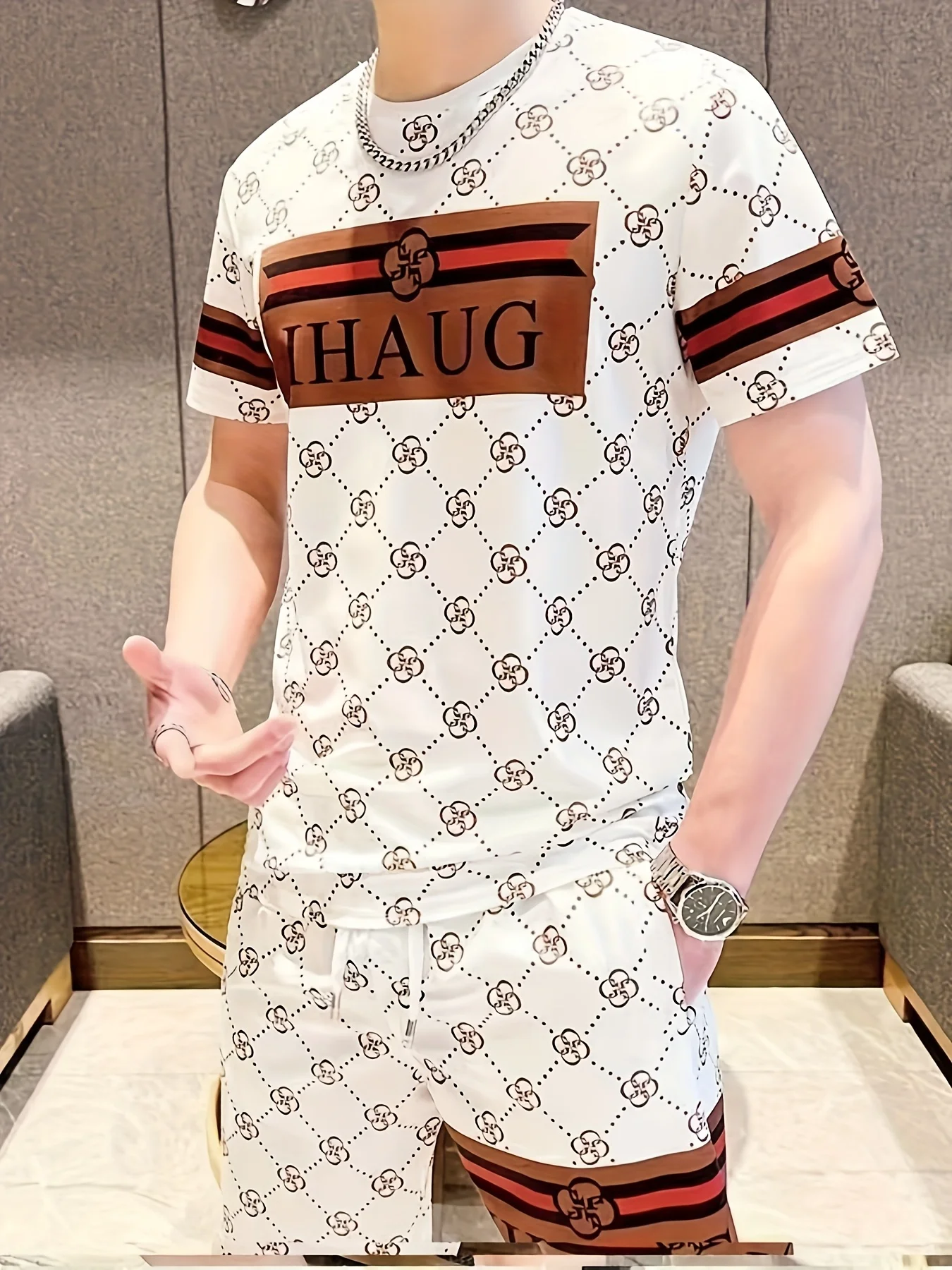 Ensemble Short et haut à manches courtes en Polyester imprimé en 3D pour hommes, ensemble respirant et décontracté à la mode, usage quotidien, offre spéciale d'été