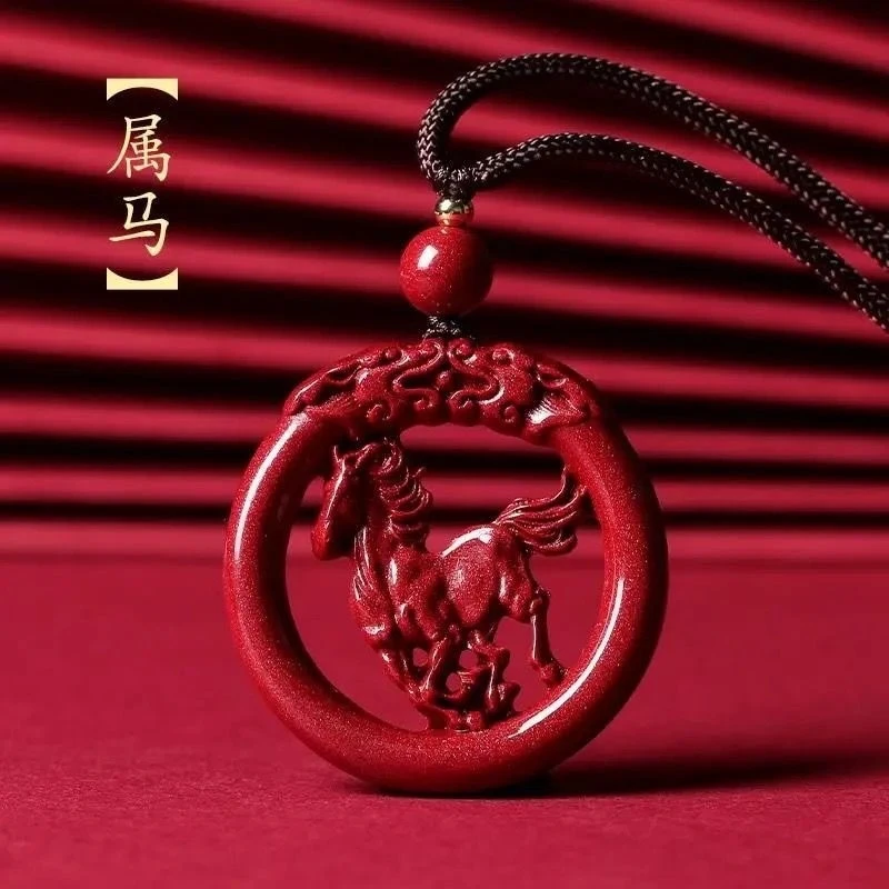

Purple gold sand and double peace pendant, twelve zodiac signs ornament, high content of