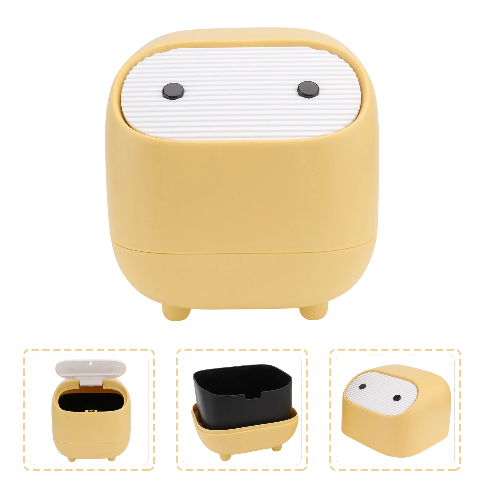 

Mini Trash Can Desktop Bin Wastepaper Basket 's Room Garbage Plastic Pp Container Office