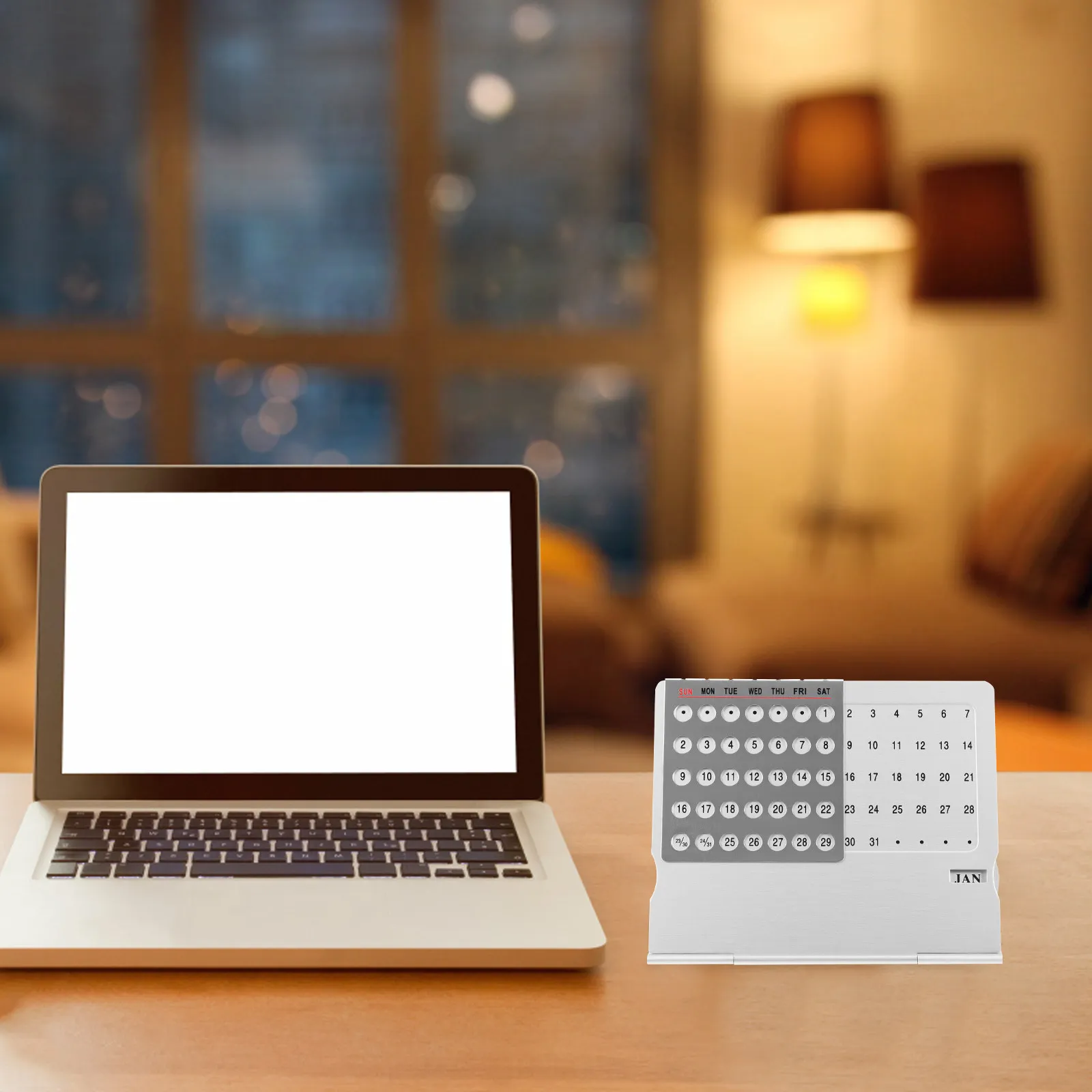 

Ultra-Thin Metal Desktop Perpetual Calendar Compact Lightweight Date Display for Office Desk Decor Teacher Classroom Coffee Shop