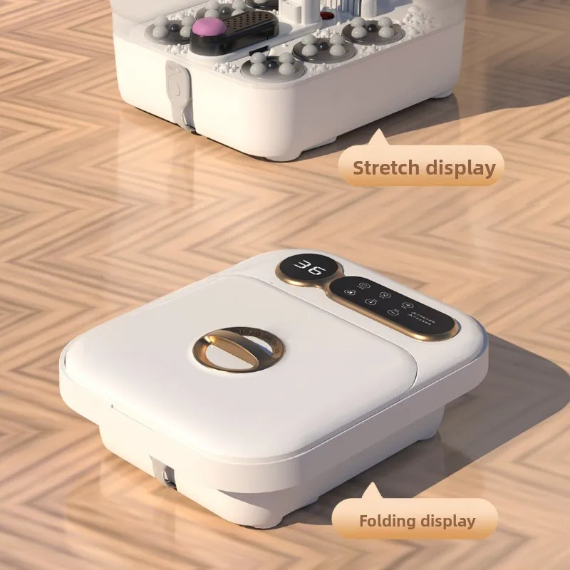 Automatic Folding Electric Foot Spa Bath with Red Light Therapy And Detachable Roller Heated Foot Massager
