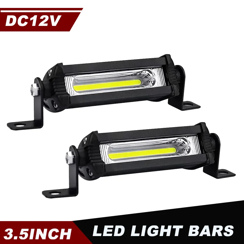

Led Work Lights Bar Tractors Trucks 12V 24V COB 4'' Offroad Headlight Motorbike Scooter 9W Led Bar Spotlight Driving Fog Lights