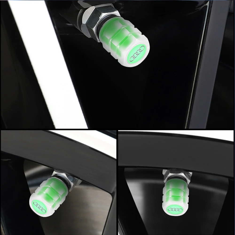 Luminous Valve Motorcycle Bicycle Car Wheel Valve Stem Caps For Audi RS SlineV 8L A5 A6 C6 C5 C7 4F TT A4 B5 B6 B7 B8 B9 A3 8P 8 view 6