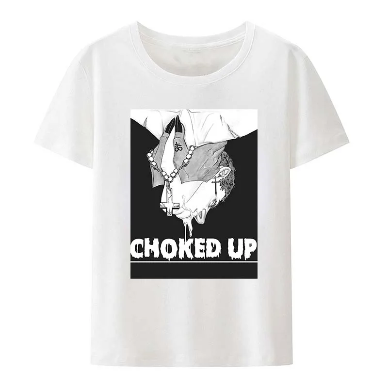 Satan Choked Up T-shirt Redbubble satan nun goat head occult t-shirts New Limited Choke Me men's and women's casual tops