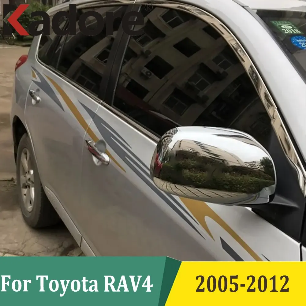 Car Stickers For Toyota RAV 4 RAV4 2005-2009 2010 2011 2012 Third Generation Side Door Rearview Mirror Cover Trims Accessories