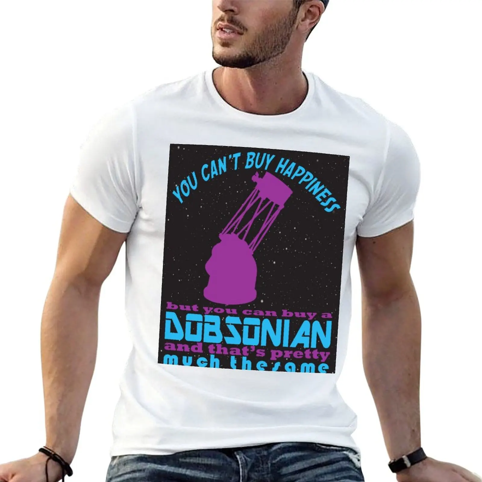 

Dobsonian Happiness Light Bucket Telescope Funny Science T-Shirt g man t shirts for men man t shirts cotton T-Shirt