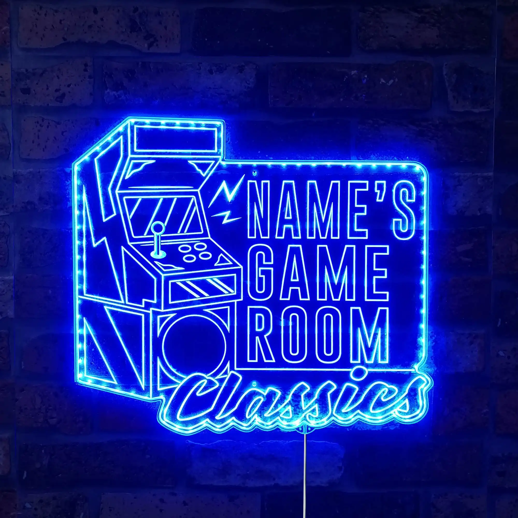 Personalized Retro Classic Game Room RGB Dynamic Glam LED Sign st06-fnd-p0057-tm