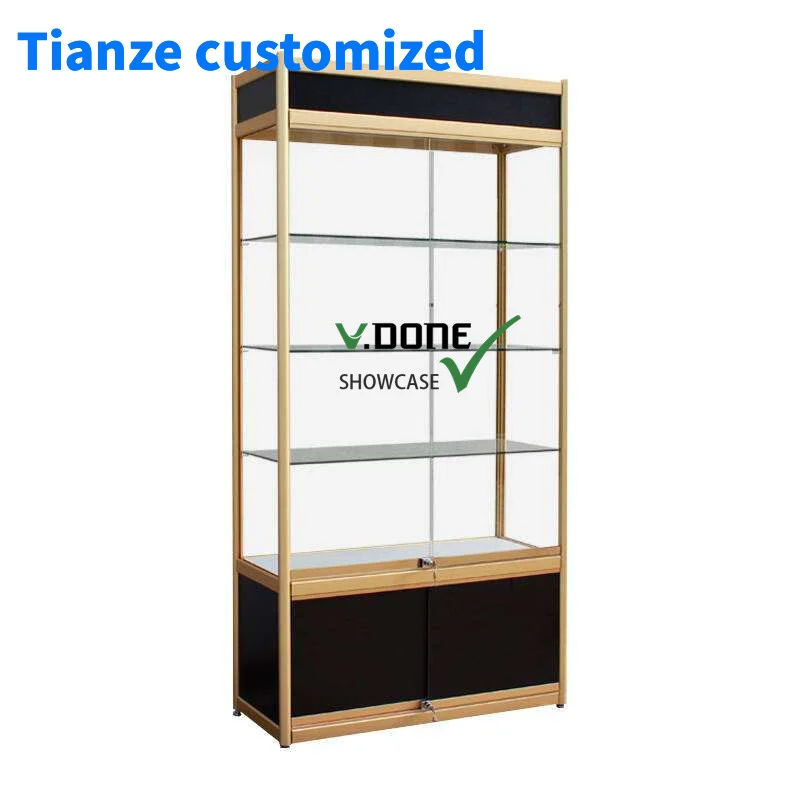 [Customized]glass display cabinet with lights car cover showcase display cabinet