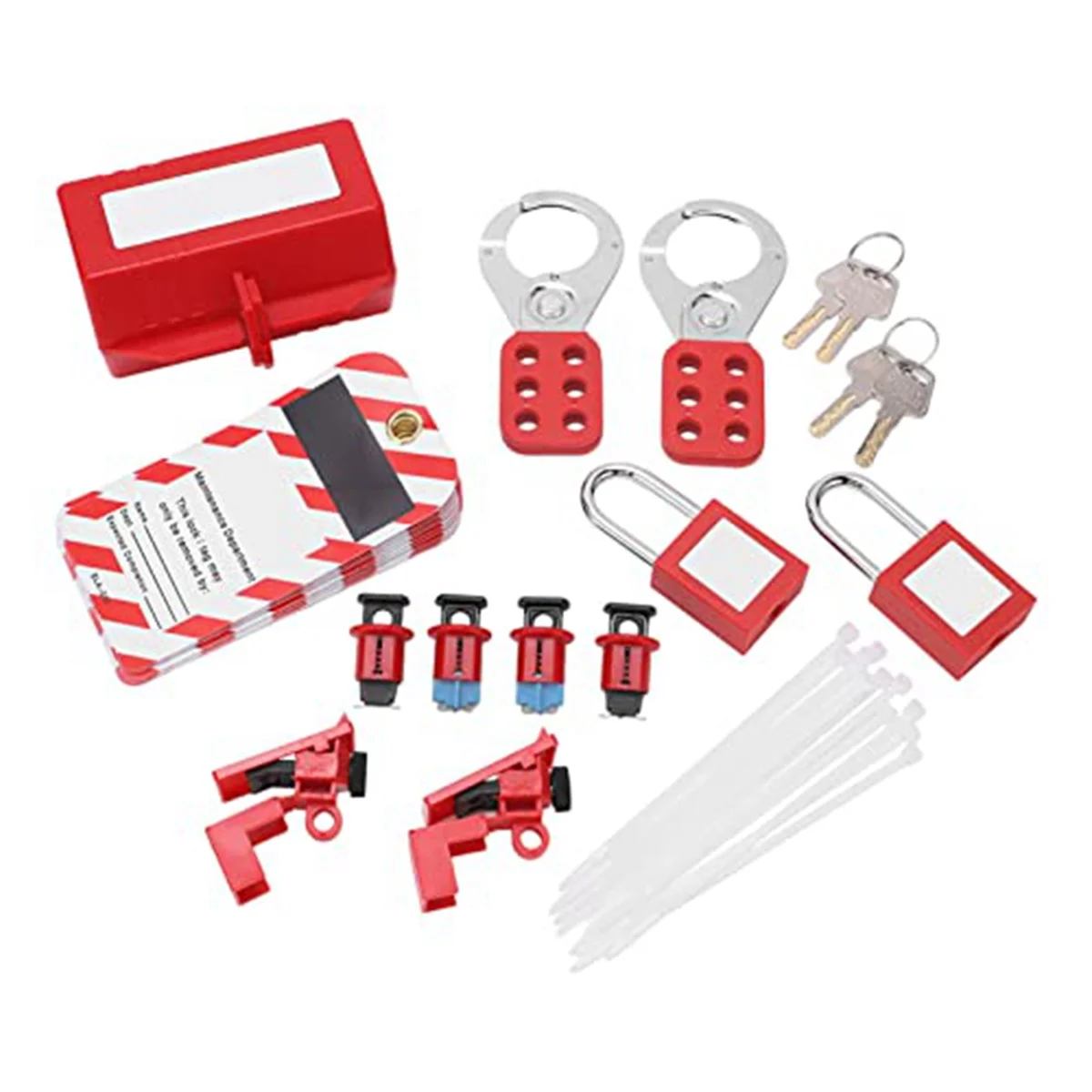 Electrical Circuit Breaker Lockout Tagout Kit,Safty Padlock Set Plug Lock Out Tag Station Hasps for Industry, Automobile