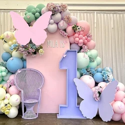 Butterfly Backdrop Foam Board Small Large Pink Purple Butterfly Cutout Mosaic Board for Baby Shower Birthday Party Decorations