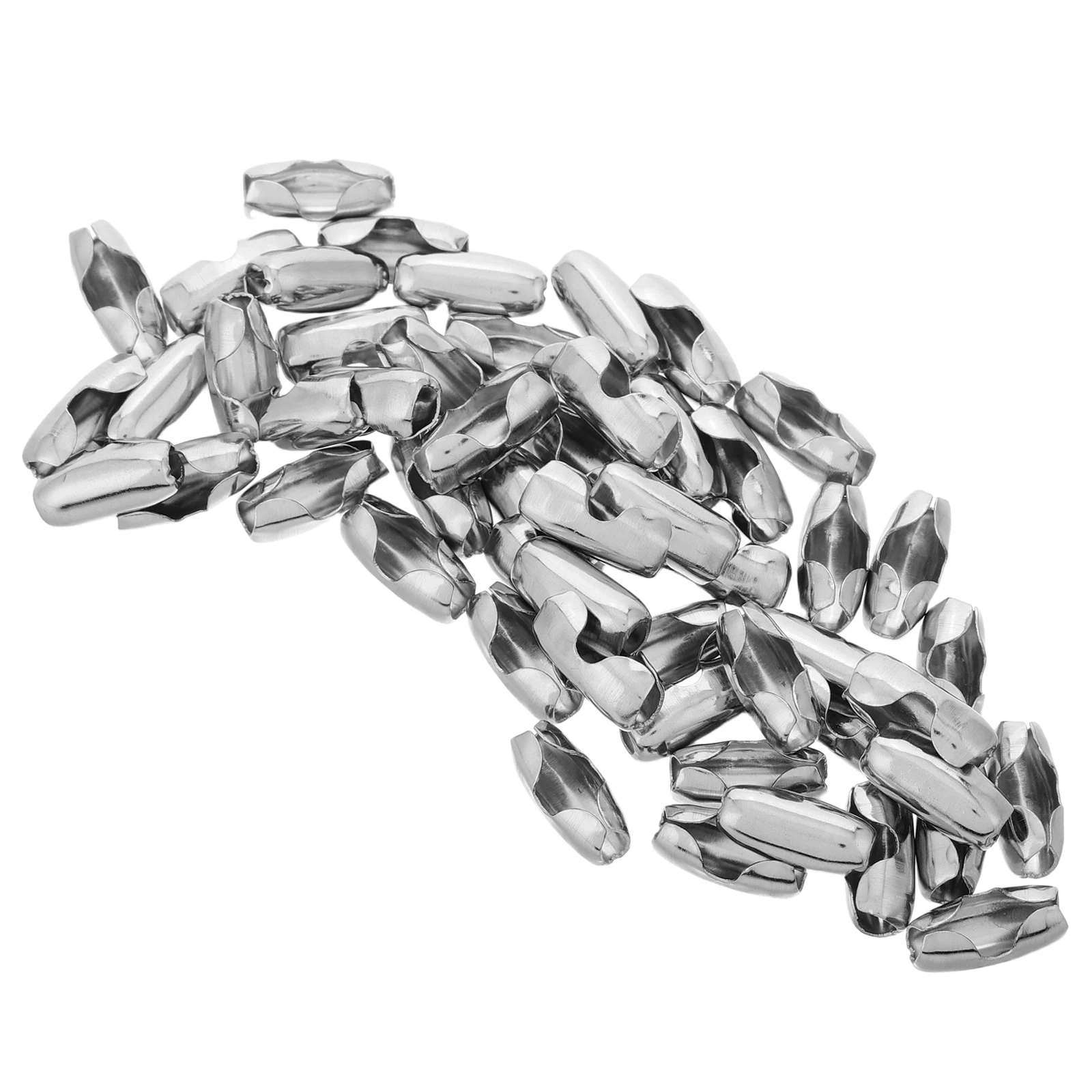 

50 Pcs Stainless Steel Connection Buckle Beaded Ball Chain Cord Connector Clasp Clasps for Jewelry Making Both Ends