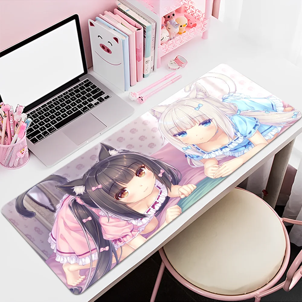 Nekopara Anime Girl  Mousepad Custom Skin Cartoon Anime Gaming Mouse Pad Keyboard Mouse Mats Desk Mat Accessories edroom