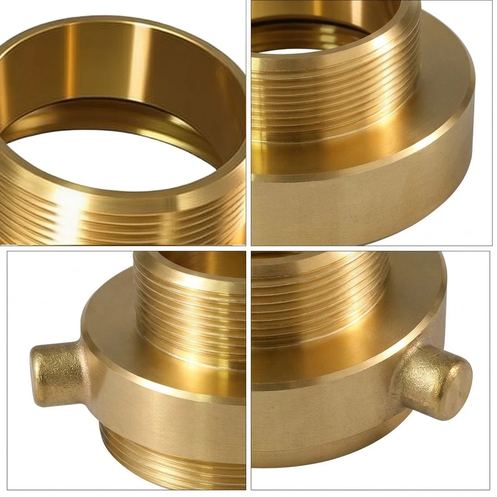 Brass Fire Hydrant Adapter 2-1/2 Inch NST To NPT Quick Connect Fitting For Fire Hose PVC Pipe Agriculture Plumbing Tool