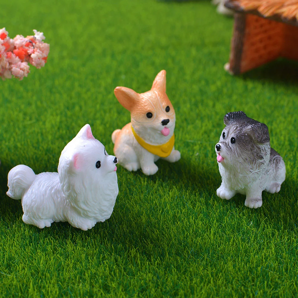 Micro Landscape ลูกสุนัขสุนัขประติมากรรม Figurines ตกแต่งบ้าน Tiny รูปปั้นขนาดเล็ก