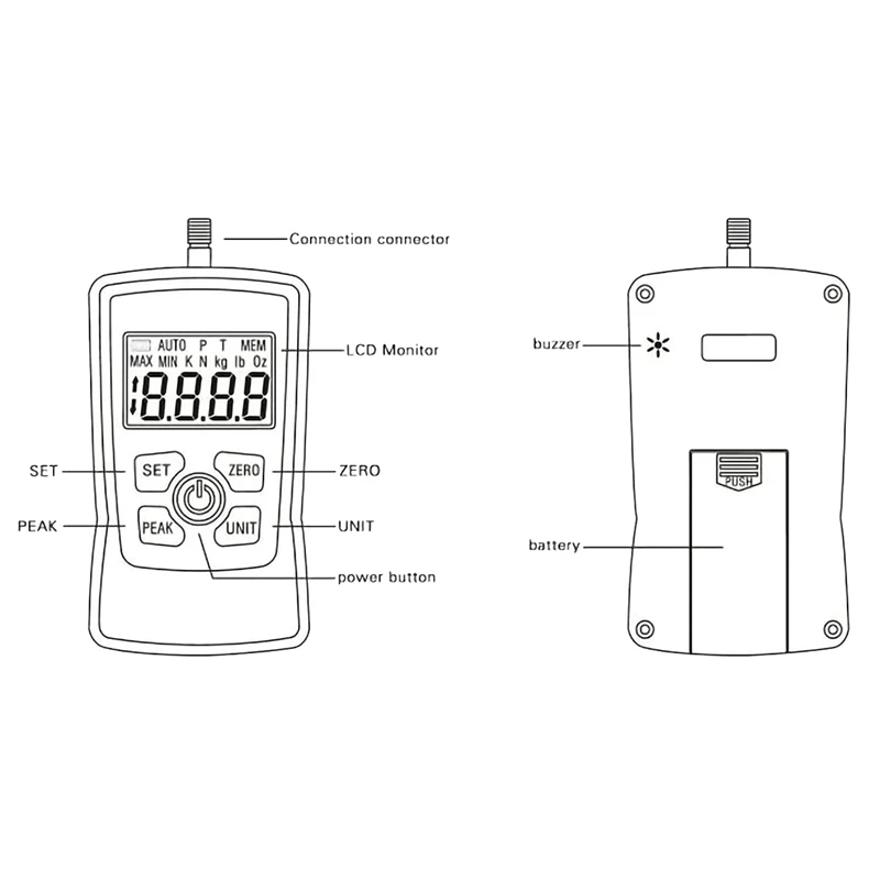 500N Digital Force Gauge High-Precision Push-Pull Meter For Tension & Compression Testing