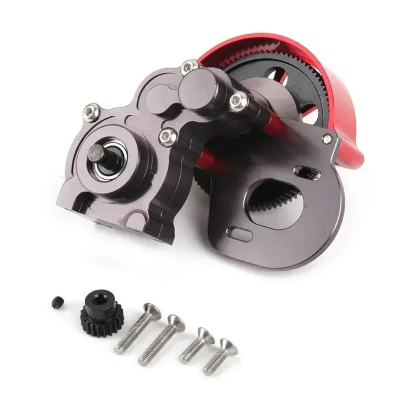 Caixa de transmissão intermediária de metal completa com engrenagem do motor para 1/10 rc rastreador carro axial scx10 peças de atualização