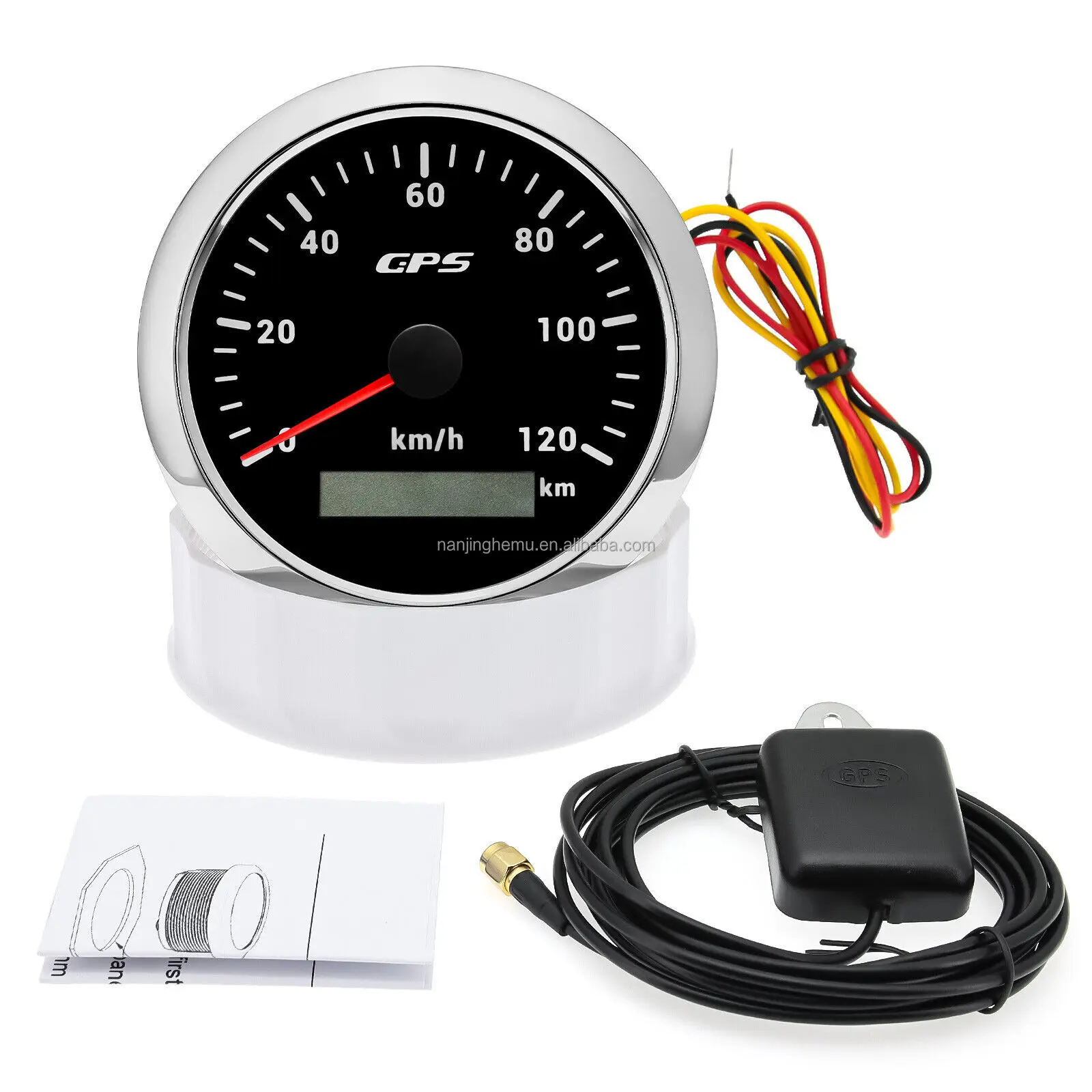 120KM/H Odometer with Trip Course Over Ground 8 Colors Backlight GPS Speedometer