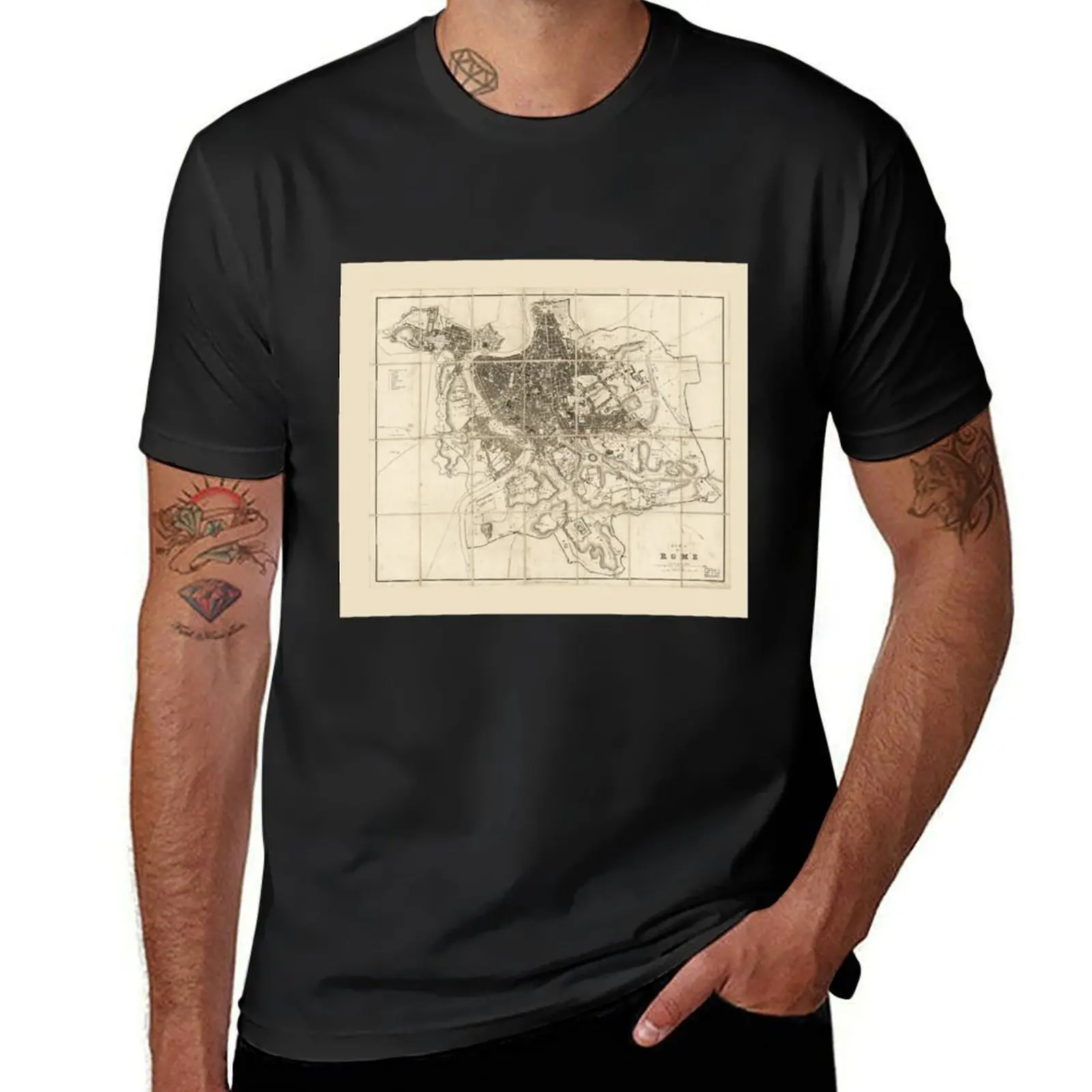 Plan of Rome Map (circa 1856) T-Shirt customs design your own sublime oversized t shirts for men