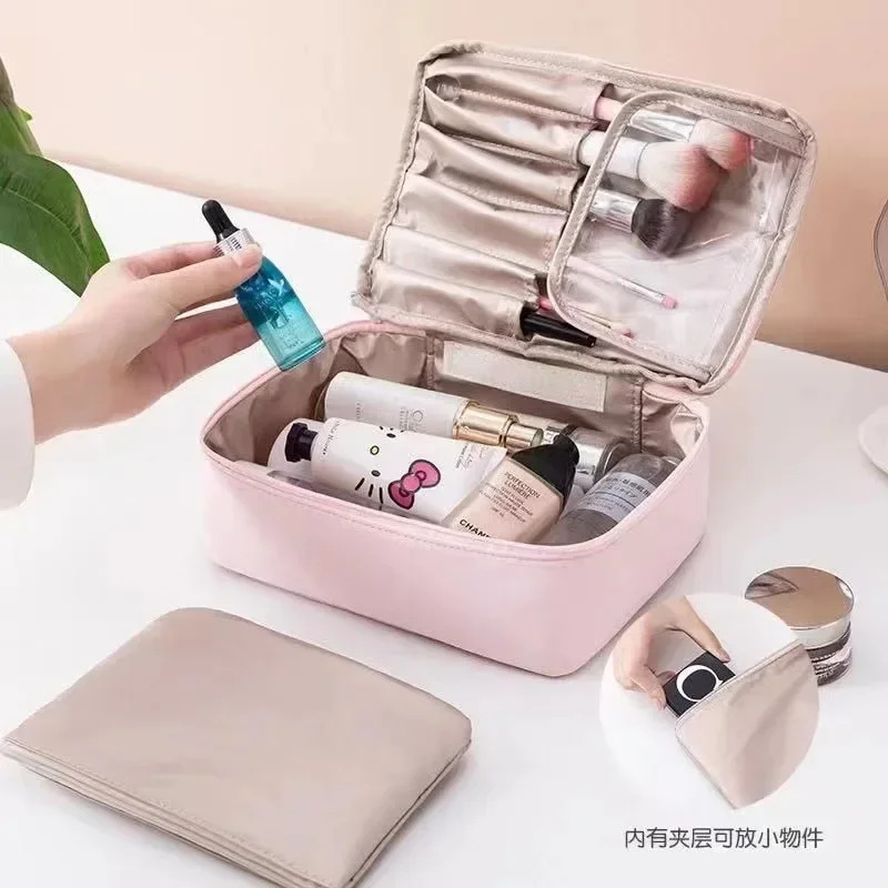 Borsa per il trucco da viaggio borsa per cosmetici da toilette resistente all\'acqua scatola per il trucco portatile di grande capacità organizzatore