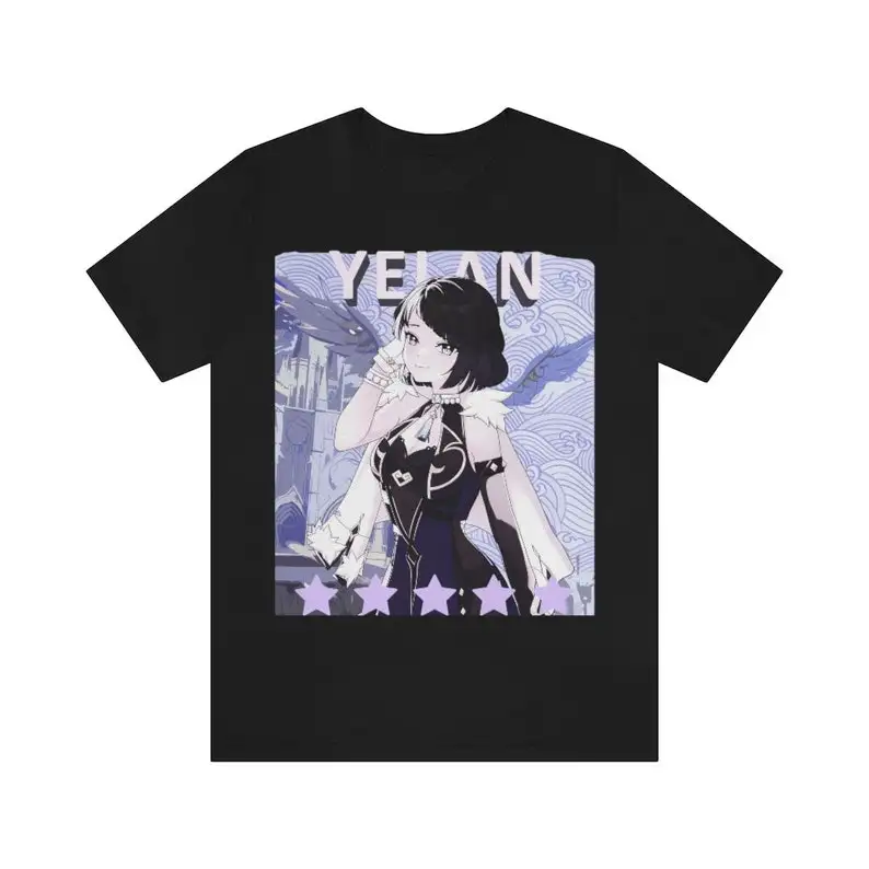 Yelan Genshin Impact Aesthetic Anime Vaporwave Unisex Jersey Short Sleeve Tee