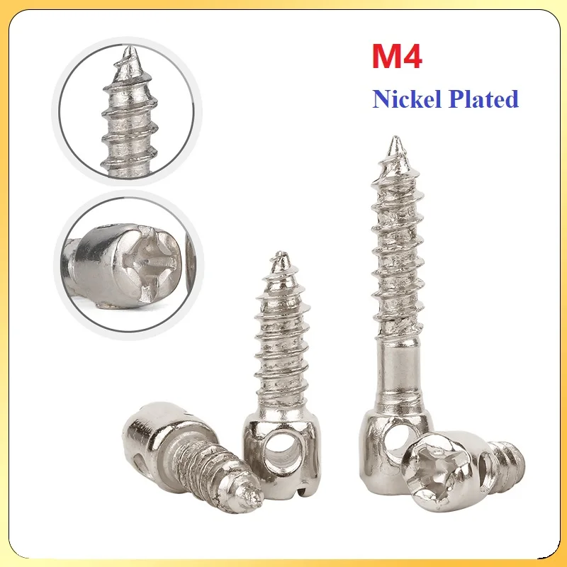 M4 Nickel Plated Cylindrical Hole Lead Sealing Self Tapping Screw With Hole Phillips Screws For Electric Meter Box