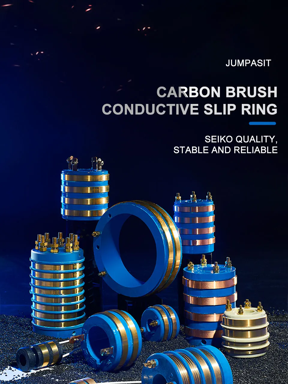 33A 70mm OD Traditioneller Schleifring und Kohlebürstenhalter-Set 8,5mm Ringbreite Leitfähiger Drehring für Geräte Jumpasit – Detail 1