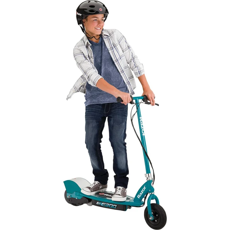 Razor-patinete eléctrico E200 para niños, neumáticos de 13 - 8 pulgadas, Motor de 200 vatios, hasta 12 mph y 40 min de tiempo de conducción, para Ri