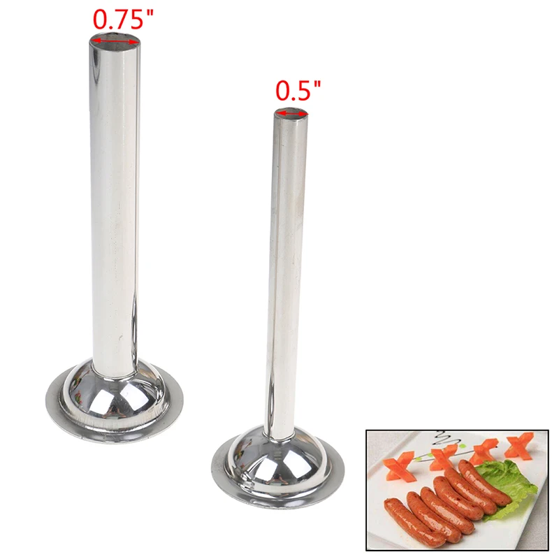 2xStainless Steel Sausage Stuffer Attachment Stuffing Tubes Fit For Food Grinder