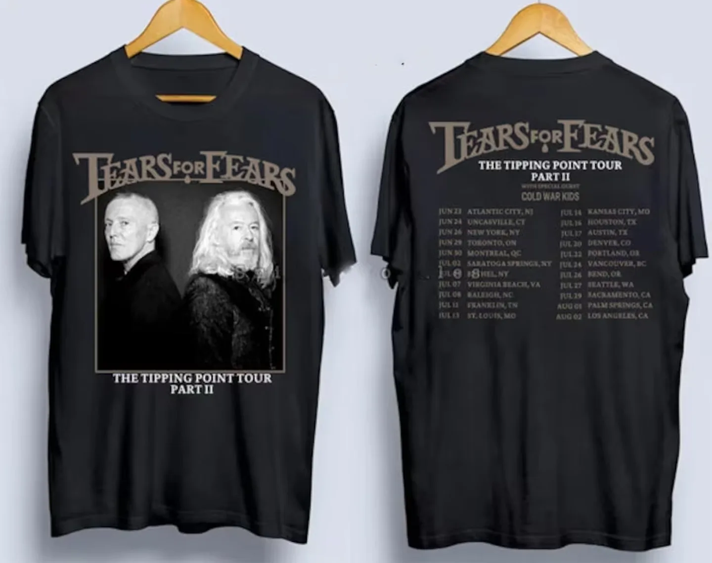 Tears for Fears The Tipping Point Tour Black T-shirt Unisex All sizes 1F1103