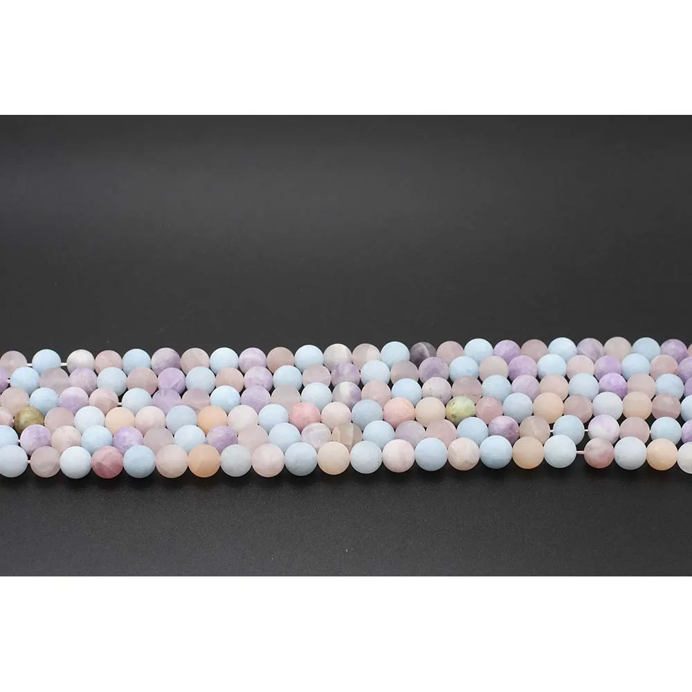 

10mm Natural frosted surface Colorful Crystal round Stone Beads For DIY necklace bracelet jewelry making 15 "free delivery