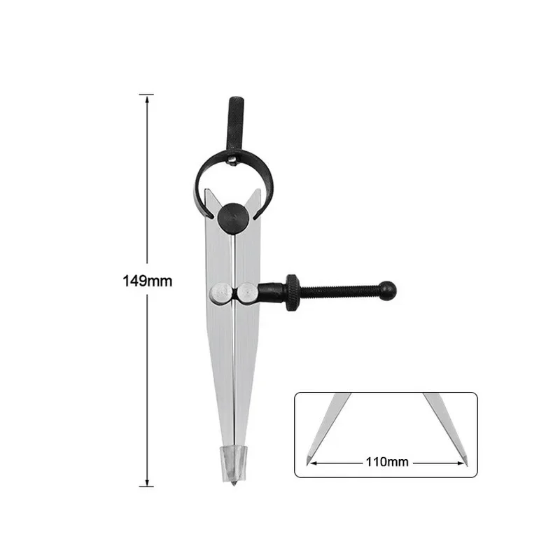 Adjustable Leather Compass Lockable Carbon Steel Divider Wing Creaser DIY Leathercraft Rotating Line Scribing Gauge Caliper Tool image 4