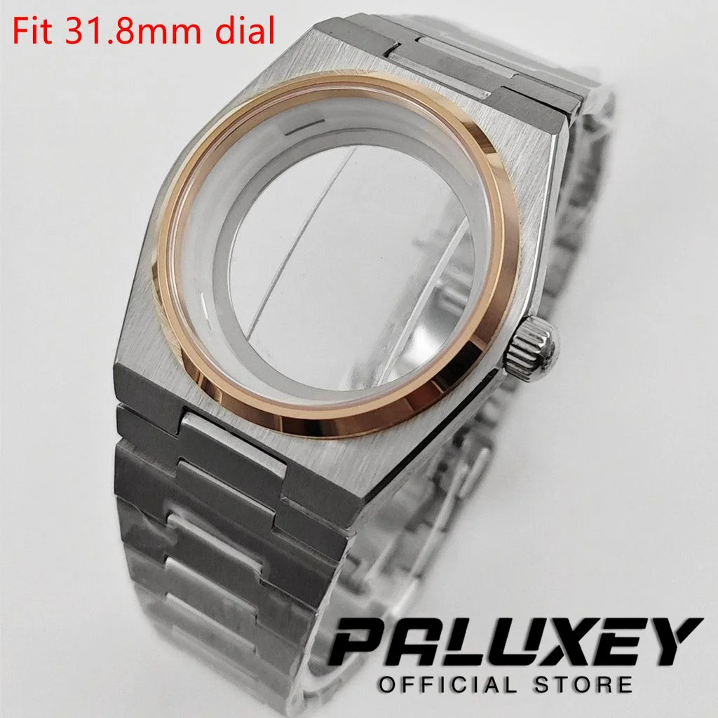PRX NH35 40MM met zilveren ring saffierkristal gecanneleerde bezel horlogekasten onderdelen voor PRX Super Player NH34 NH35 NH36 NH38 beweging