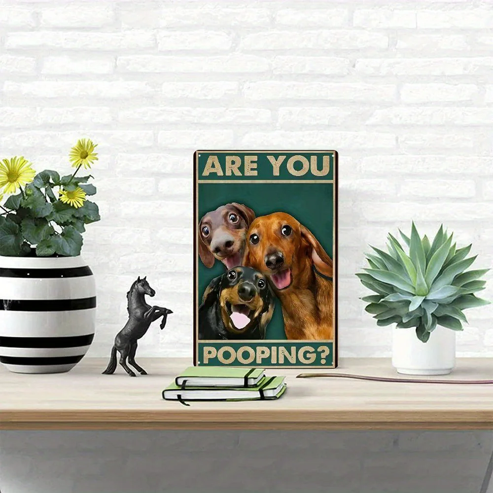 الكلب الألماني خمر معدن القصدير تسجيل هل أنت أنبوب تسجيل الحمام مضحك ملصق فني الديكور المرحاض كهف تسجيل 8x12 بوصة #3