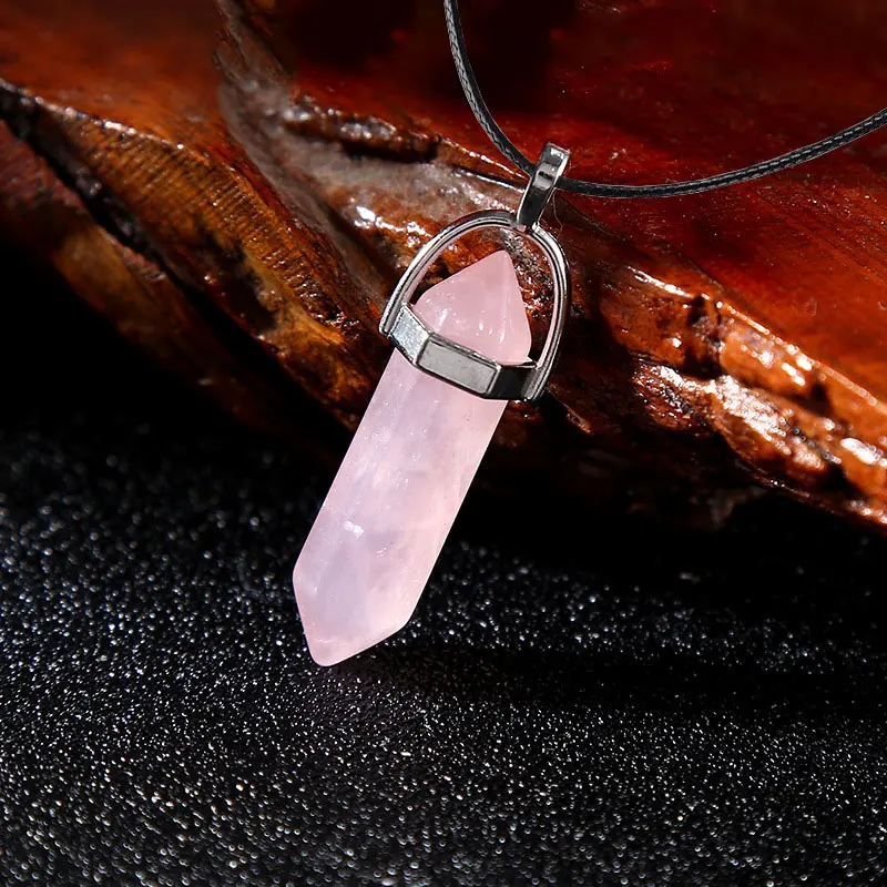 Mode Sechseckige Spitze Reiki Chakra Stein Anhänger Halskette für Frauen Mädchen Schmuck 18 zoll Kette klobigen Anhänger Geschenk Großhandel – Detail 8