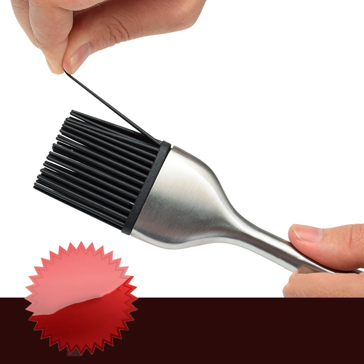 

2pcs BBQ Meat Brush Silicone Bristles Grilling Barbecue Accessories Hollow Oil Brush Kitchen Roasting Baking Pan Waffle Iron