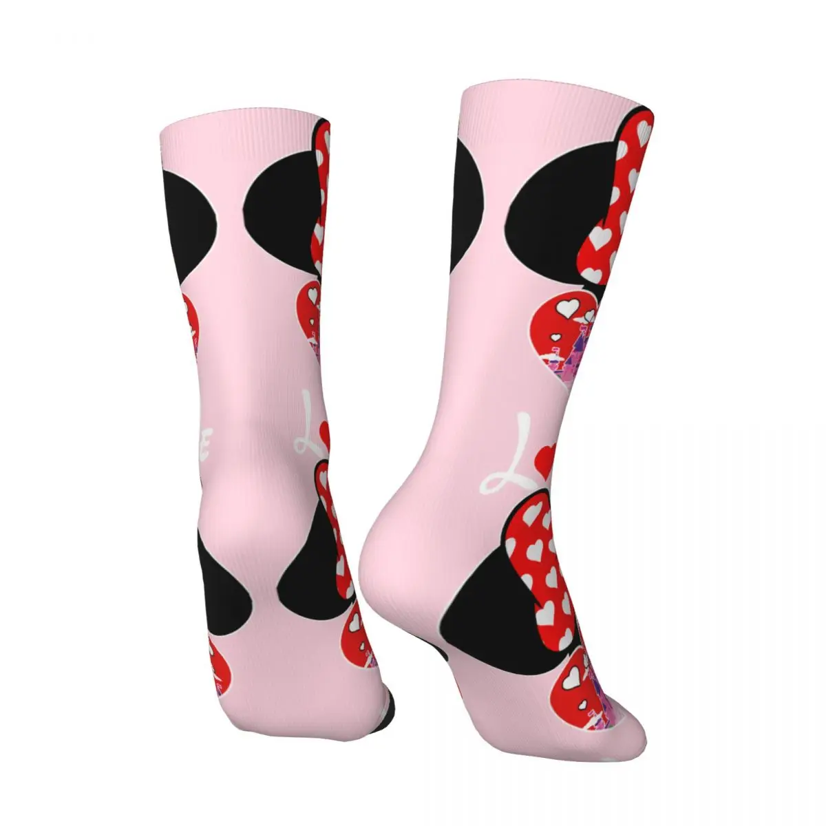 Valentine Love Me Men's Socks Vintage Harajuku Disney Mickey Mouse Cartoon Street Style Novelty Pattern Crew Sock